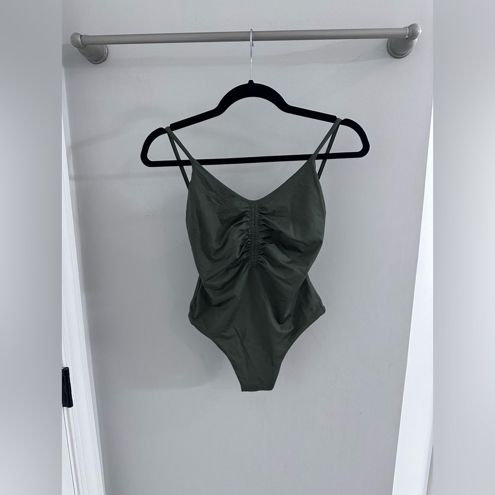 J.crew swim suit, army green, size small.